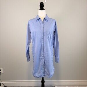 Rails Shirt Dress Collared Long Sleeve Button Front Blue Women's Medium